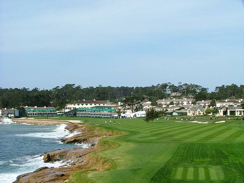 Pebble Beach Hole 18 tee shot