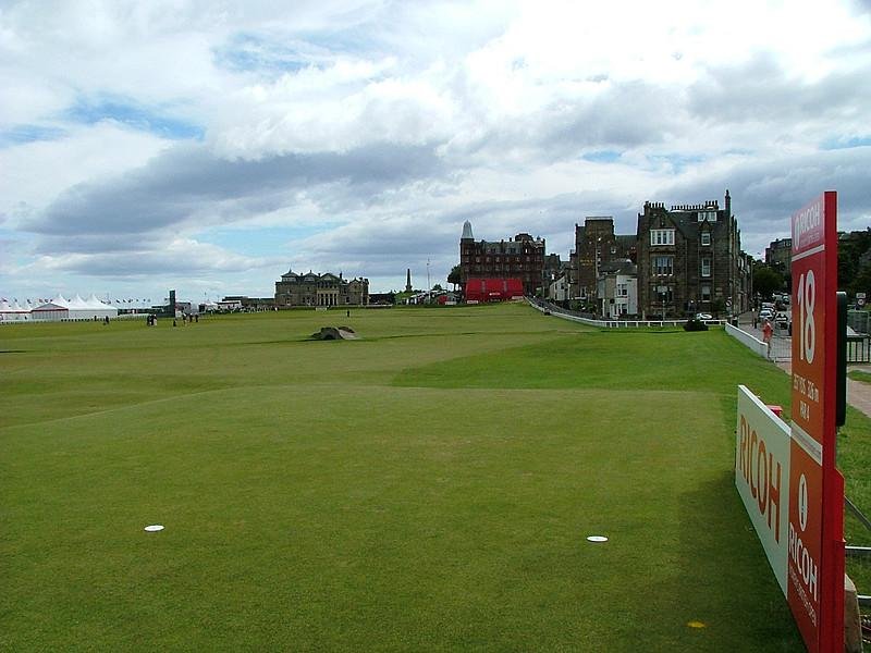 Old Course at St Andrews hole 18 par-4 tee view