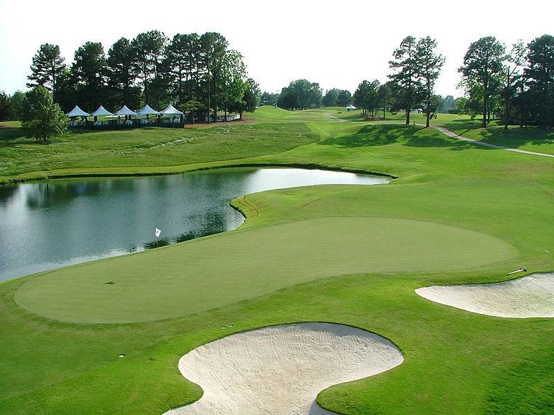 TPC Southwind hole 14 green view