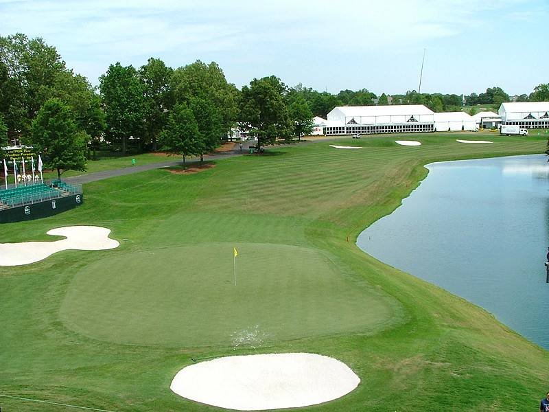 TPC Southwind hole 18 green view